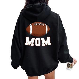 Mom Of The Birthday Boy 1 Year Old Football Family Matching Women Oversized Hoodie Back Print - Thegiftio UK