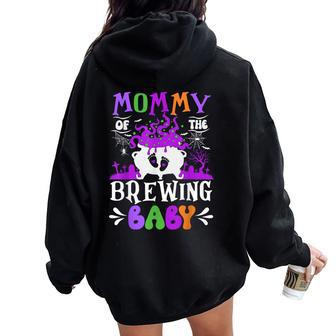 Mommy Of The Brewing Baby Mom To Be Halloween Women Oversized Hoodie Back Print - Thegiftio UK