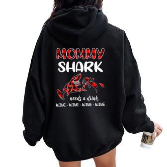 Mommy Shark Christmas Ideas For Mom Women Oversized Hoodie Back Print | Seseable UK