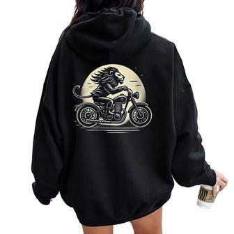Motard Homme Moto Cadeau Motorcycle Lion Motards Sweat à capuche oversize pour femme avec imprimé dans le dos - Cadeauxyz