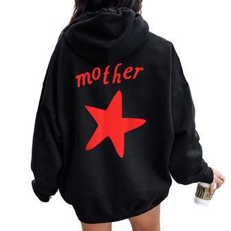 Mother With Star Mother's Day Minimalist Red Graphic Women Women Oversized Hoodie Back Print - Thegiftio UK