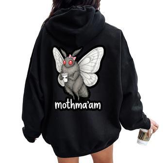 Mothman Ma'am Cryptozoology Folklore Cryptid Mothman Women Oversized Hoodie Back Print - Thegiftio UK