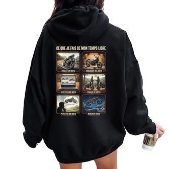 Moto Cross Humour Moto Cadeau Homme Enfant Amateurs Sweat à capuche oversize pour femme avec imprimé dans le dos - Cadeauxyz