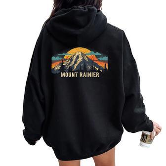 Mount Rainier -Us National Park Vintage Kids Retro Women Oversized Hoodie Back Print - Thegiftio UK