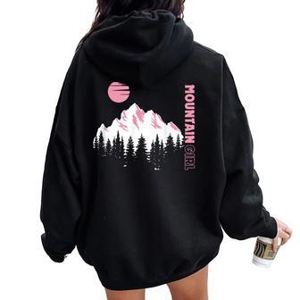 Mountain Girl Outdoor Loving Girl Mountain Moon Girl Women Oversized Hoodie Back Print - Thegiftio UK