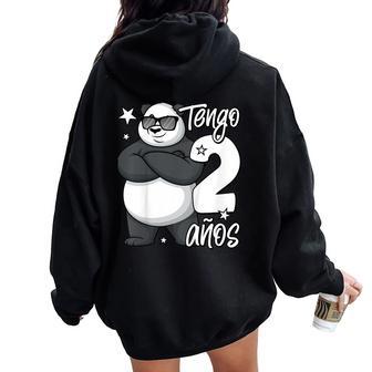 Niños 2º Cumpleaños Niño Chico 2 Años Niños Oso Panda Tengo 2 Años Women Oversized Hoodie Back Print - Regaloses