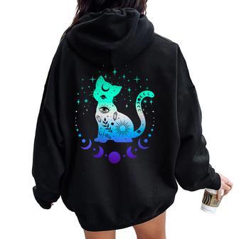 Nueva Bandera Azul Del Orgullo Mlm Masculino Gay Gato De Cuello Women Oversized Hoodie Back Print - Regaloses