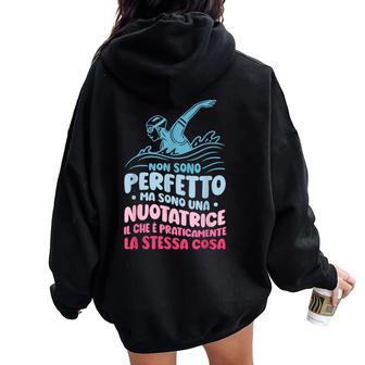 Nuotatrice Divertente Ragazza Nuotoono Una Nuotatrice Felpa con cappuccio oversize da donna con stampa posteriore - Novitaregali
