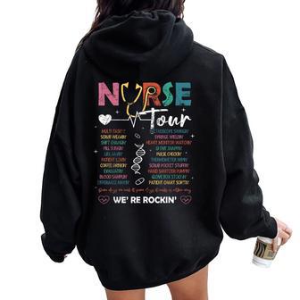 Nurse Tour We're Rockin' Cool Nurse Club Nursing Students Women Oversized Hoodie Back Print - Thegiftio UK