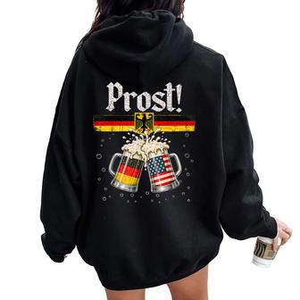 Oktoberfest Drinking Vintage German Flag Prost Women Oversized Hoodie Back Print | Seseable UK
