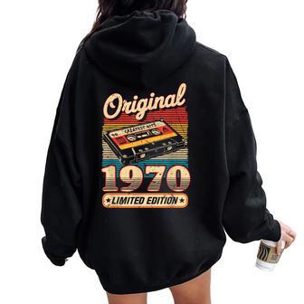 Original 1970Intage Anniversaire 55 Ans Pour Hommes S Sweat à capuche oversize pour femme avec imprimé dans le dos - Cadeauxyz