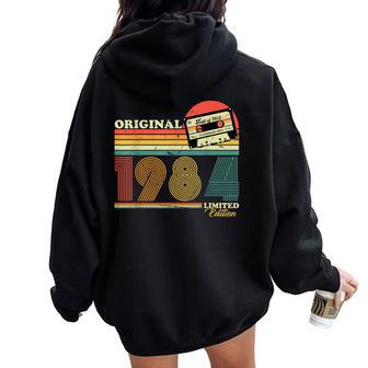 Original 1984 Birthday Legend Decorations 1984Intage Cumpleaños Retro Edición Limitada Hombres Regalo Intage Jersey Manga Corta Pequeño Negro -Adultos Women Oversized Hoodie Back Print - Regaloses