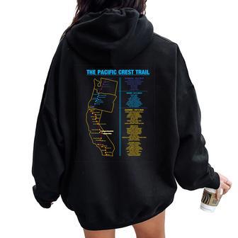 Pacific Crest Trail Thru ハイキングシャツギフト。男性にも女性にも。 レディース オーバーサイズ パーカー バックプリント - Kawaiitshirt