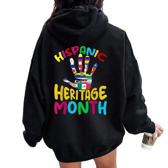 Hispanic Heritage Month All Countries Flags Kids Boys Girls Women Oversized Hoodie Back Print - Thegiftio UK