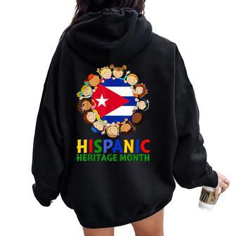 Hispanic Heritage Month Cuba Kids Boys Girls Women Oversized Hoodie Back Print - Thegiftio UK