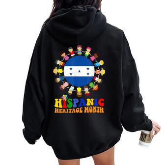 Hispanic Heritage Month Honduras Kids Boys Girls Women Oversized Hoodie Back Print - Thegiftio UK