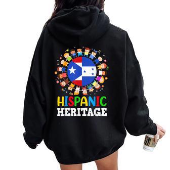 Hispanic Heritage Month Puerto Rican Honduran Flag Boy Girl Women Oversized Hoodie Back Print - Thegiftio UK