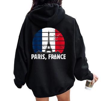 Parisouvenirkyline Francia Retrointageiajes Hombres Es In Mangas Women Oversized Hoodie Back Print - Regaloses