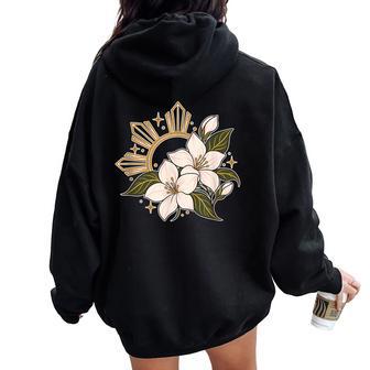 Philippines Sampaguita Filipino Flag Day Floral Line Women Oversized Hoodie Back Print | Seseable UK