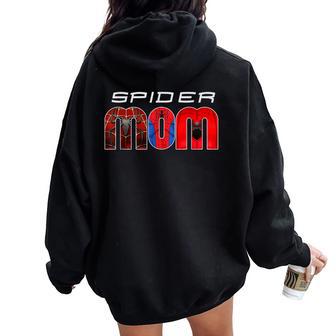 Pider Mom Día De La Madre A Juego Cumpleaños Familiares Women Oversized Hoodie Back Print - Regaloses