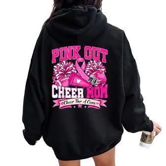 Pink Out Cheer Mom Cheer For A Cure Breast Cancer Awareness Women Oversized Hoodie Back Print - Thegiftio UK