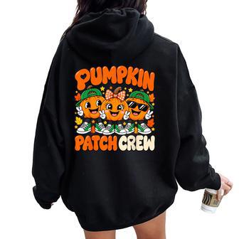 Pumpkin Patch Crew Matching Family Fall Autumn Halloween Women Oversized Hoodie Back Print - Thegiftio UK