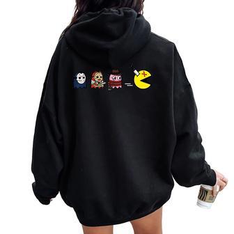 Retro Arcade Game Horror Movie Ghosts Costume Kids Women Oversized Hoodie Back Print | Seseable UK