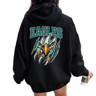 Retro Eagle Boys Youth Kids Women Women Oversized Hoodie Back Print - Thegiftio UK