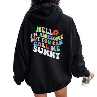 Retro Groovy Holaoy Increíble Pero Puedes Llamarmeunny Women Oversized Hoodie Back Print - Regaloses