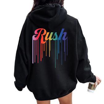 Retro Rush Name Vintage Hearts For Kids Meme Women Oversized Hoodie Back Print - Thegiftio UK