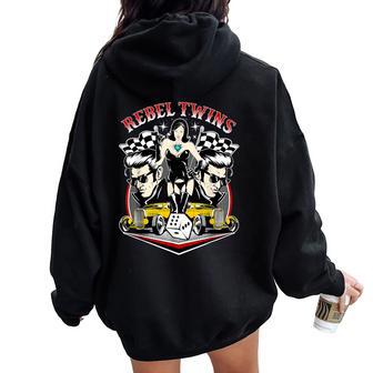 Rockabilly Rock And Roll Ropaintage Hombre Rockera Women Oversized Hoodie Back Print - Regaloses