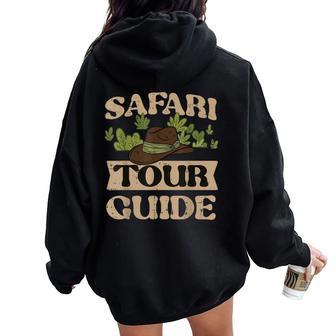 Safari Tour Guide Costume Jungle Zoo Wildlife Kids Women Oversized Hoodie Back Print - Thegiftio UK