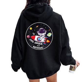 Second Grade And Beyond Astronaut 2Nd Grade Students Women Oversized Hoodie Back Print - Thegiftio UK