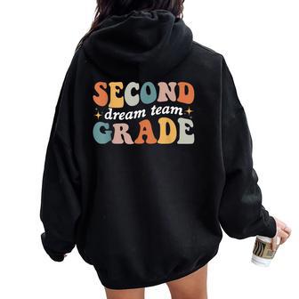 Second Grade Dream Team 2Nd Grade Teacher Back To School Women Oversized Hoodie Back Print - Thegiftio UK