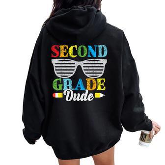 Second Grade Dude Back To School Kids Toddlers Women Oversized Hoodie Back Print - Thegiftio UK