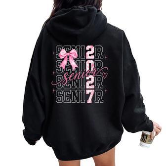 Senior 2027 Class Of 2027 Coquette Bow Graduation 2027 Girls Women Oversized Hoodie Back Print | Seseable UK