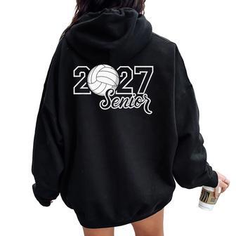 Senior 2027 Volleyball Mom High School Graduation Outfit Pro Women Oversized Hoodie Back Print | Seseable UK