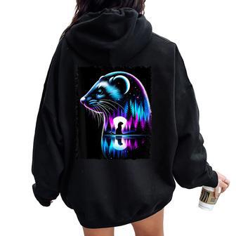 Spirituel Animal Belette Homme Enfant Noël Sweat à capuche oversize pour femme avec imprimé dans le dos - Cadeauxyz