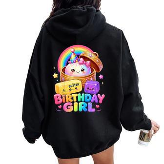 Squishy Dumpling Birthday Party Kawaii Birthday Girl Women Oversized Hoodie Back Print | Seseable UK