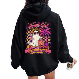 Summer Goth Haunt Girl Summerween Social Club Women Oversized Hoodie Back Print - Thegiftio UK