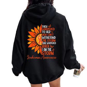 Sunflower Motivational Support Leukemia Awareness Women Women Oversized Hoodie Back Print - Thegiftio UK