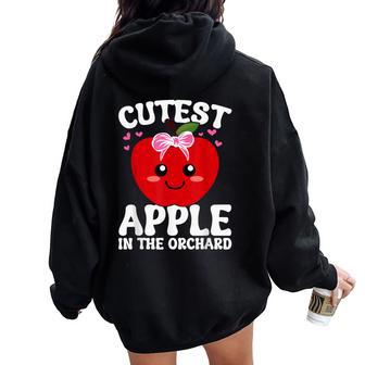 Sweetest Apple In Orchard Apple Picking Season 2026 Girls Women Oversized Hoodie Back Print - Thegiftio UK