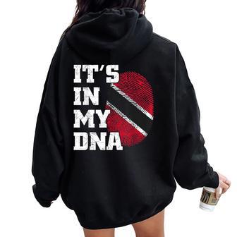 Trinidad And Tobago Dna Pride Trinidadian Flag Women Women Oversized Hoodie Back Print - Thegiftio UK