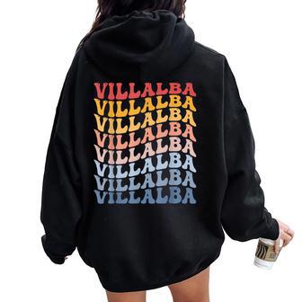 Villalba City Groovy Retro Women Oversized Hoodie Back Print - Regaloses