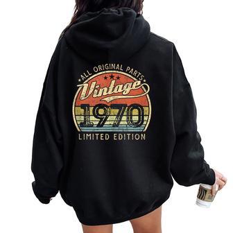 Vintage 1970 Edición Limitada Retro Nacido En 1970 Hombres Es In Mangas Women Oversized Hoodie Back Print - Regaloses