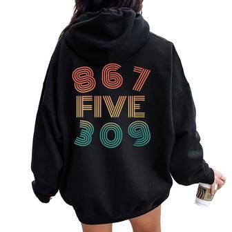 Vintage 867Five309 Retro 8675309 Women Oversized Hoodie Back Print - Thegiftio UK