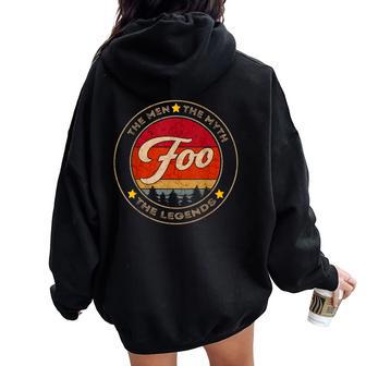 Vintage Foo Name Retro Style Classic For Kid Women Oversized Hoodie Back Print - Thegiftio UK