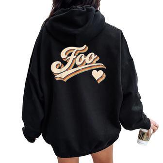 Vintage Foo Name Retro Style Classic For Women Women Oversized Hoodie Back Print - Thegiftio UK