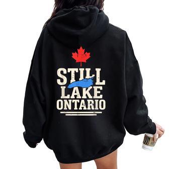 Vintage Still Lake Ontario Canada For Women Women Oversized Hoodie Back Print - Thegiftio UK