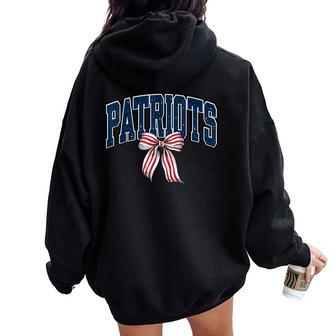 Vintage Patriot Bow School Spirit Kids Women Oversized Hoodie Back Print | Seseable UK